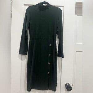 Elegant Green Button-Down Dress